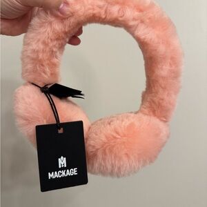 Mackage Faux Fur Ear Muffs - Peach Pink